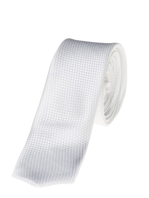 White skinny tie