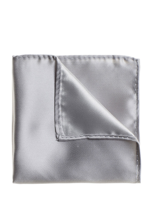 Plain silver pocket square