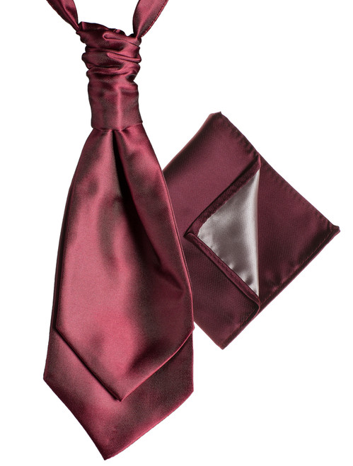 Burgundy cravat and hanky