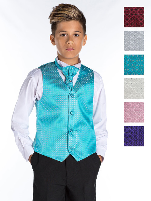 Boys aqua waistcoat suit