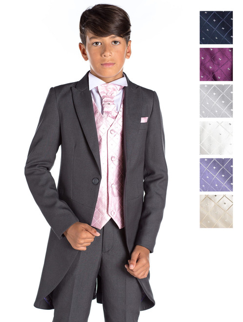 Boys grey tail suit