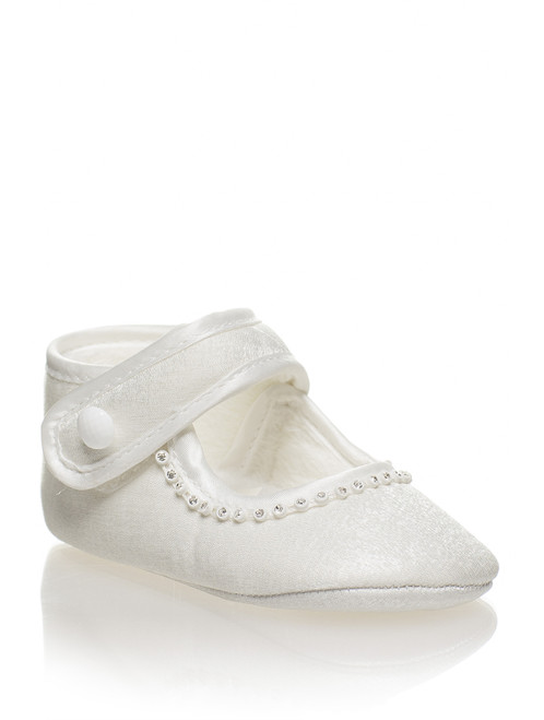Sarah Louise Girls Christening Shoes - Ivory main image 0