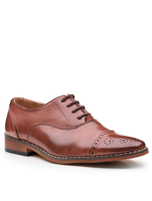 boys brown oxford communion shoes