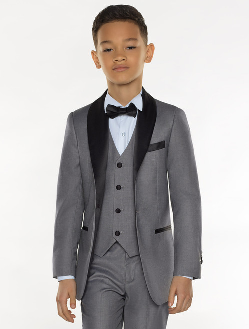 Paisley of London US 16 / UK 12 Years James Black Tuxedo Suit Set Boys Slim Fit Formal Occasion Wear, 