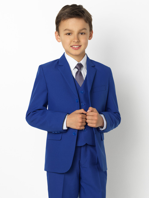 Boys blue suit by Shiny Penny