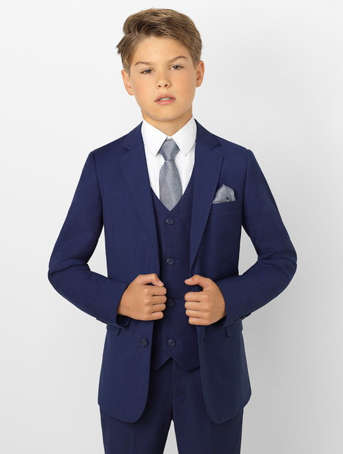 Slim Fit Suit Pants - Navy blue - Kids