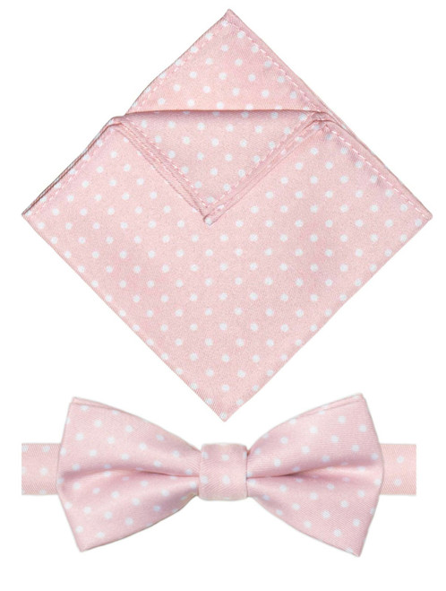 boys spotty pink dickie bow set