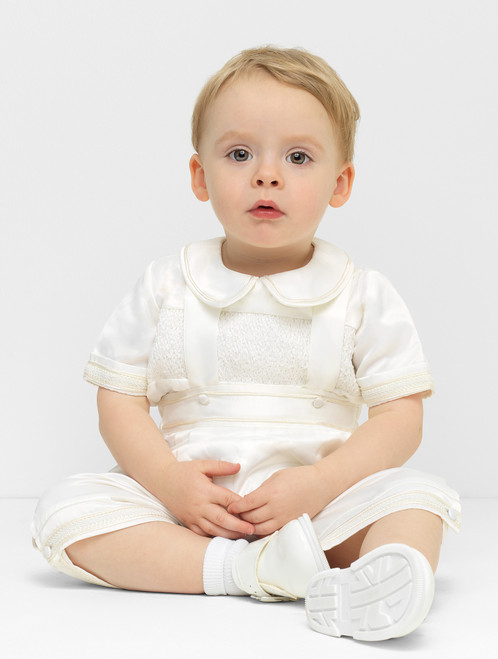 boys ivory romper