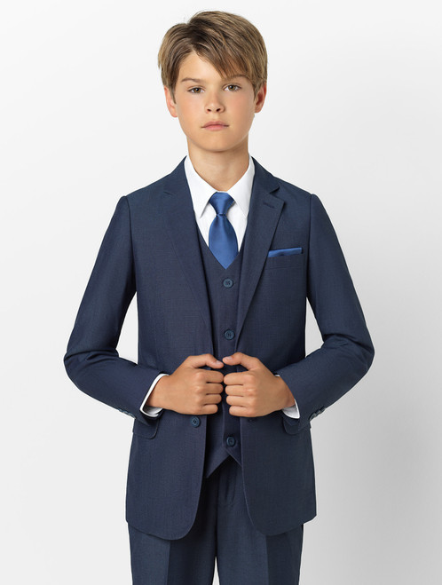 Boys luxury mesh blue suit