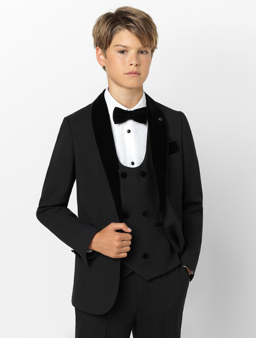 Boys black velvet suit