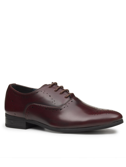 Paisley of London Boys Burgundy Communion Shoes