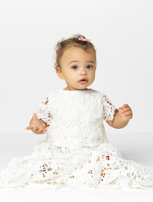 Baby girls white christening gown - Alyssa