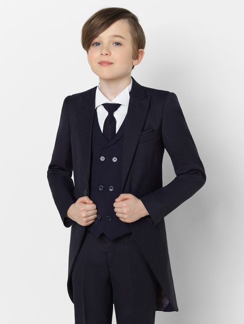 Boys navy tail suit