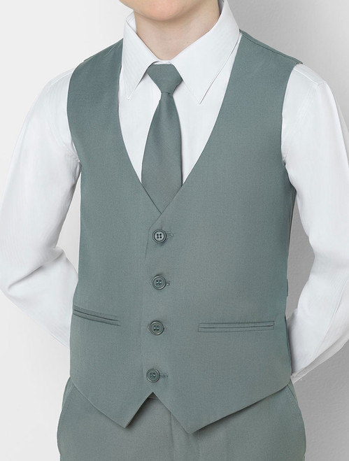 Boys sage green waistcoat - Flint