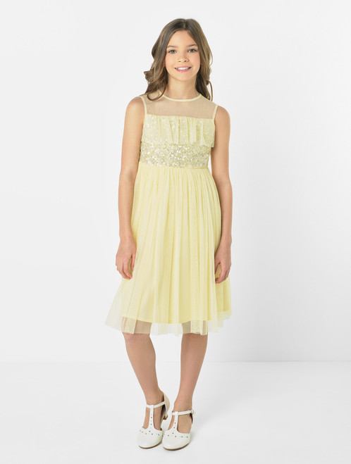 Girls lemon prom dress