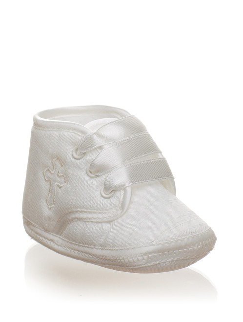 Boys ivory christening shoes