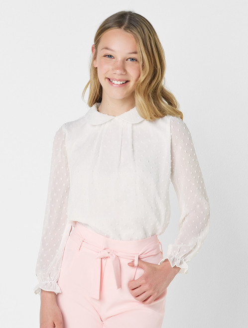Girls ivory spotted shirt