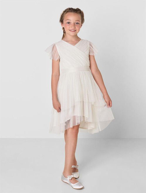 Girls ivory sustainable dress