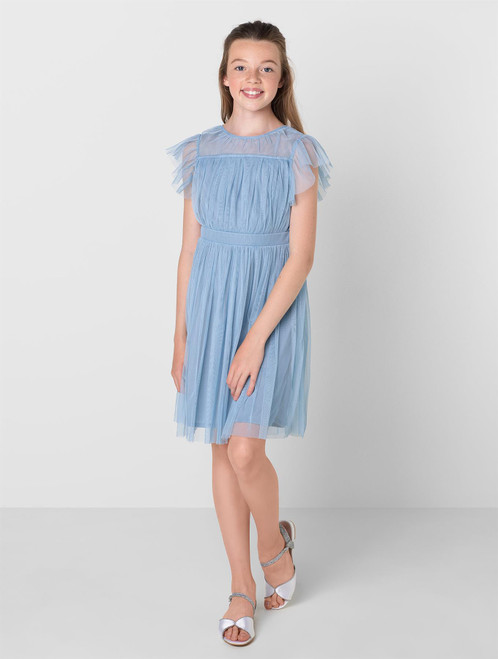 Girls blue sustainable dress