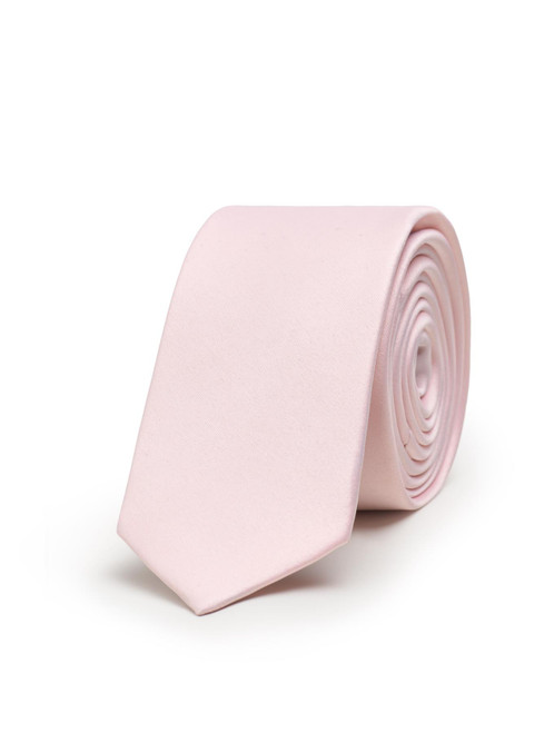 Boys blush pink skinny full length tie