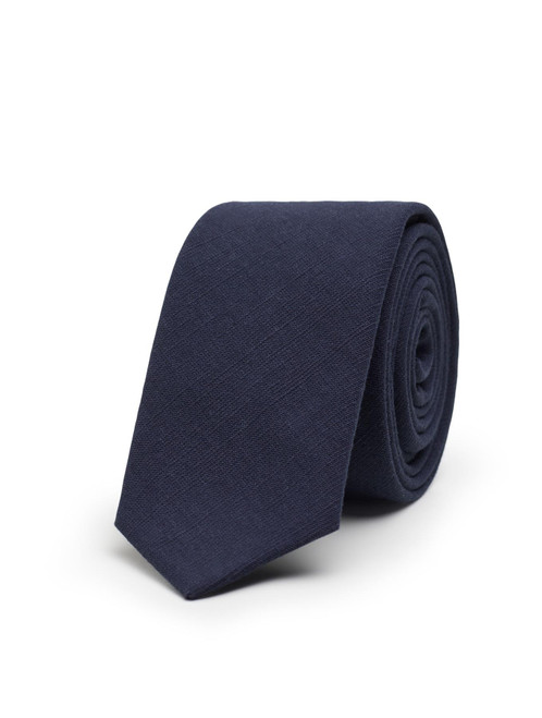 Boys navy skinny tie