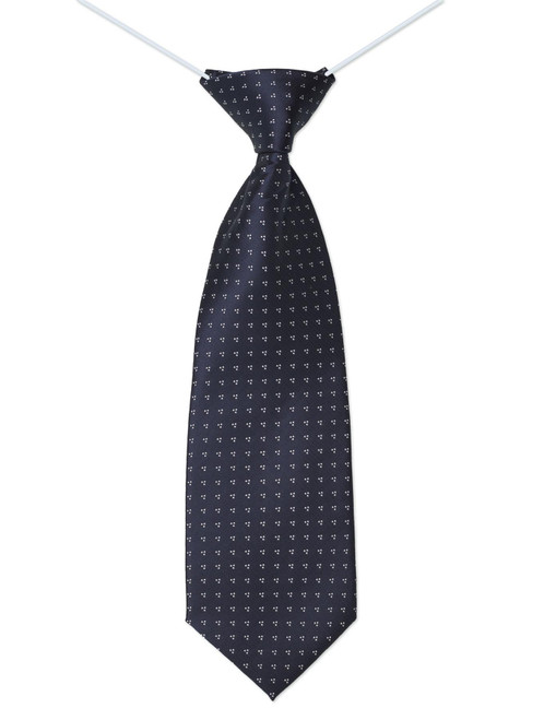 Boys navy elasticated trio dot tie