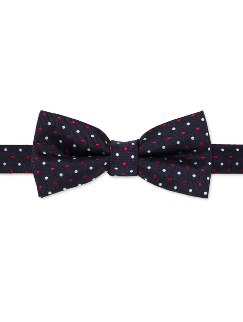 Boys navy banded dickie bow with England polka dot