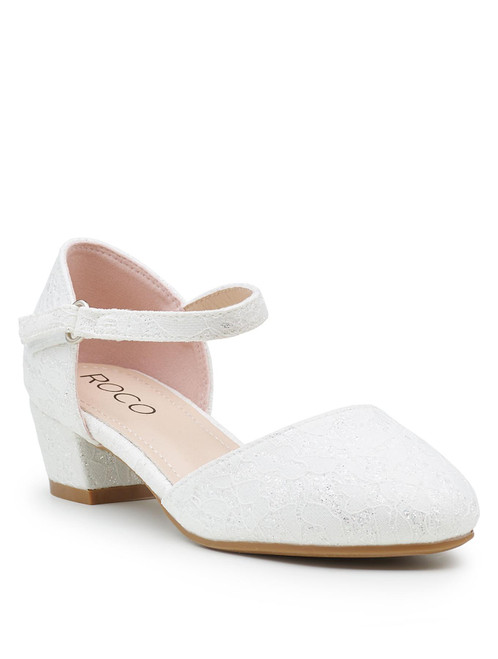 Girls ivory party shoe