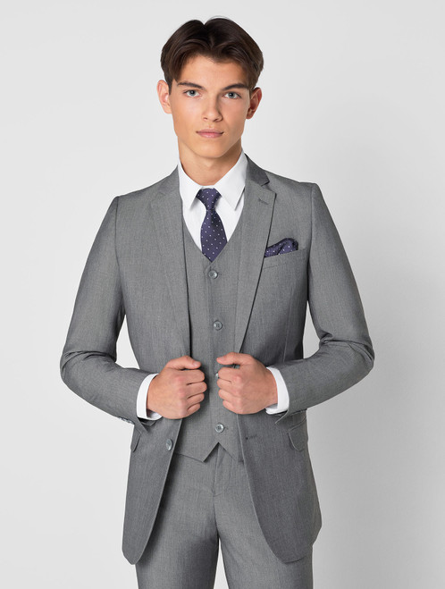 Teen boys dove grey suit