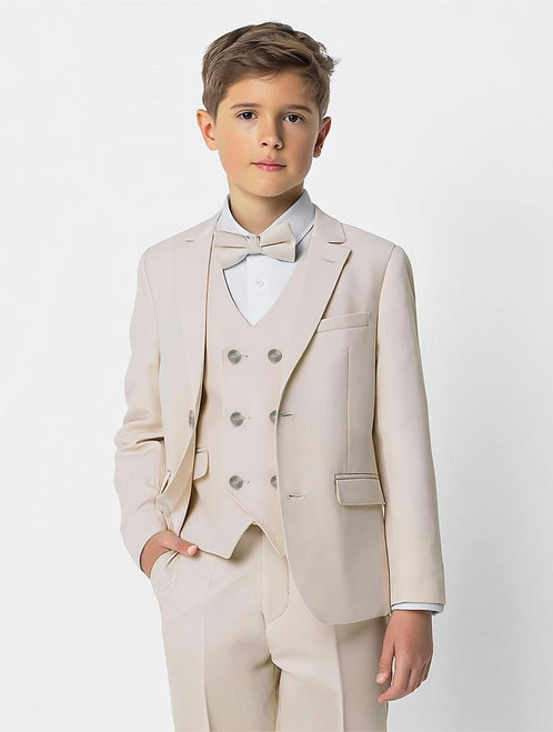 boys beige linen suit