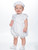 Baby boys white christening romper suit - Billy