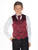 Boys burgundy striped waistcoat suit