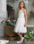 Girls ivory Eloquence dress with white belt - Grace