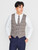Boys brown / navy waistcoat & trouser suit - Cillian