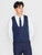 Boys navy and checked waistcoat suit