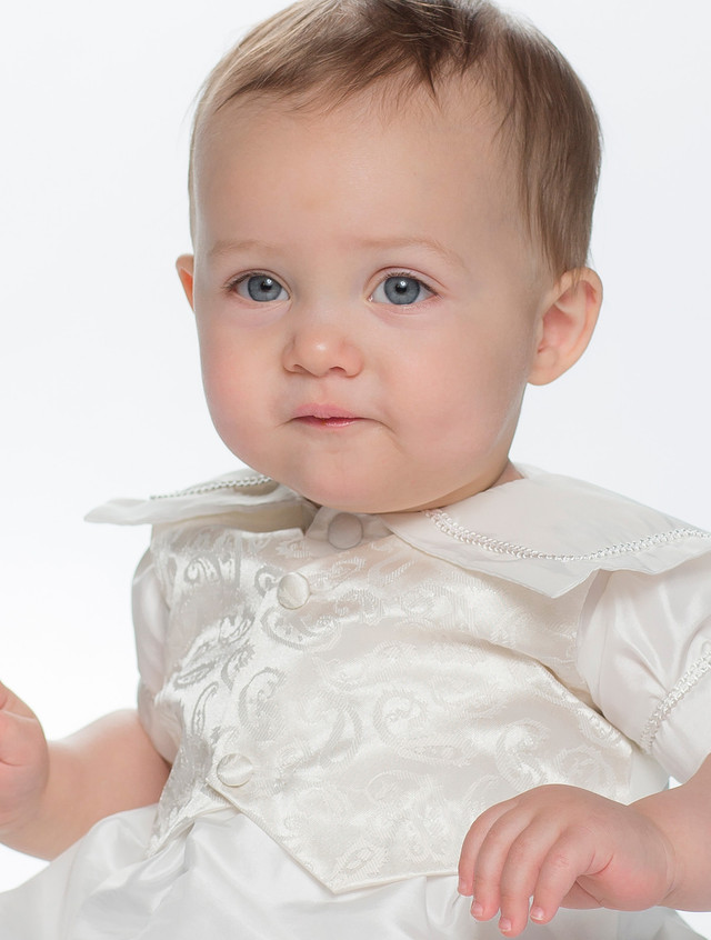 Boys ivory christening romper suit Boys Christening outfits