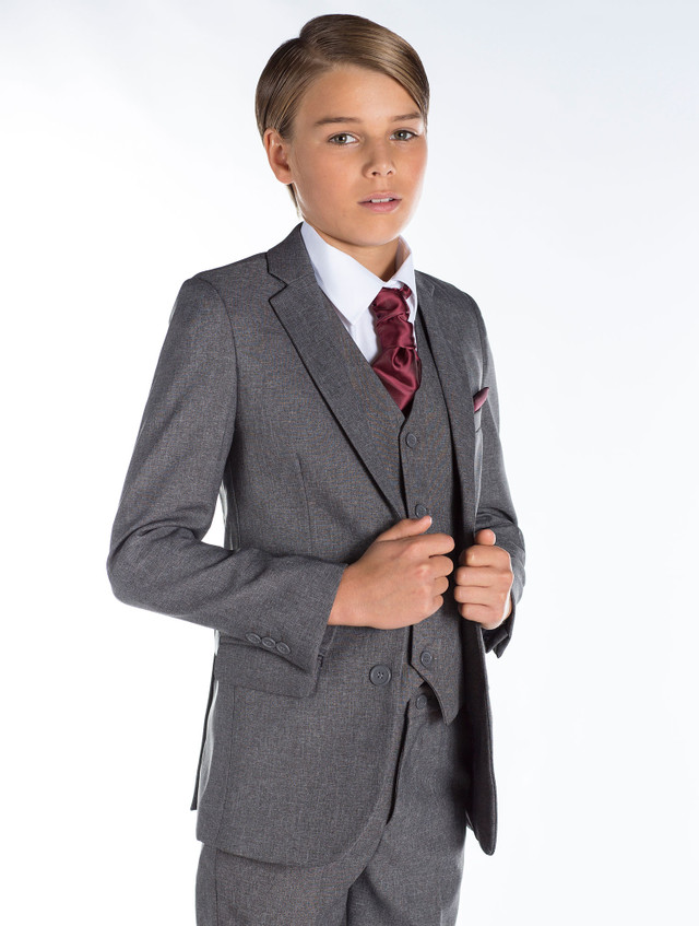 Boys grey suit & cravat | Boys Formal Suit | Page boy suit | Philip