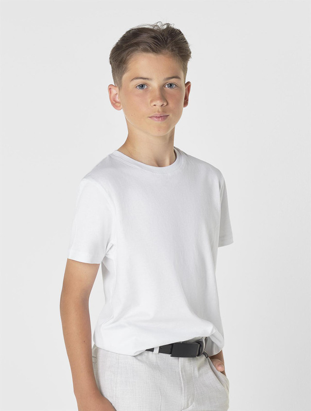 Boys Regular Fit White Printed Cotton T-shirt main image 0