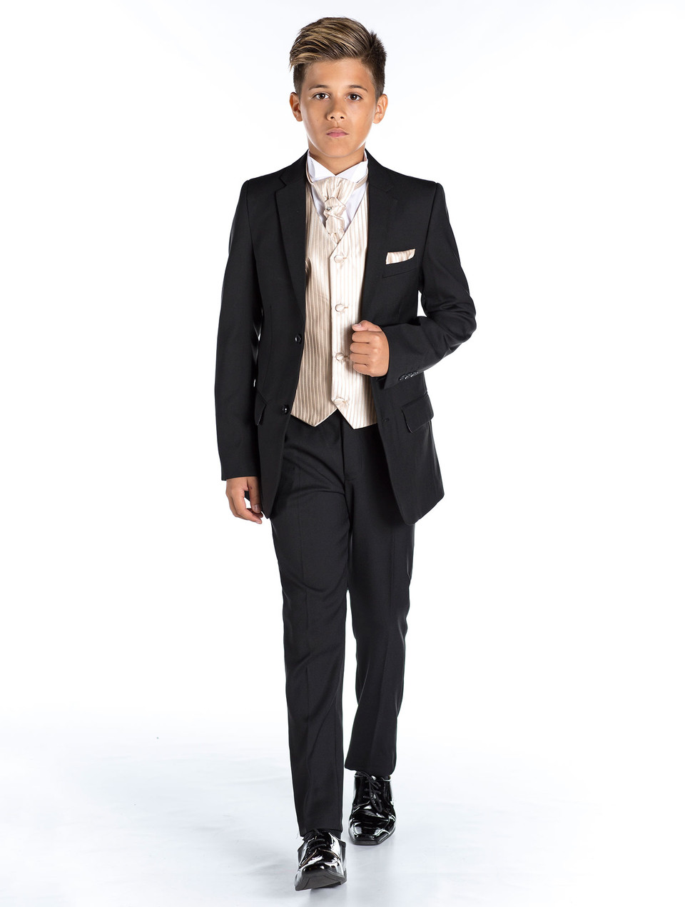 Boys Half Sleeves Suit - Black main image 1