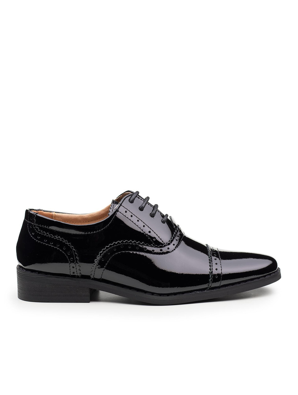 Boys black leather shoes | Boys holy communion shoe | Boys patent black ...