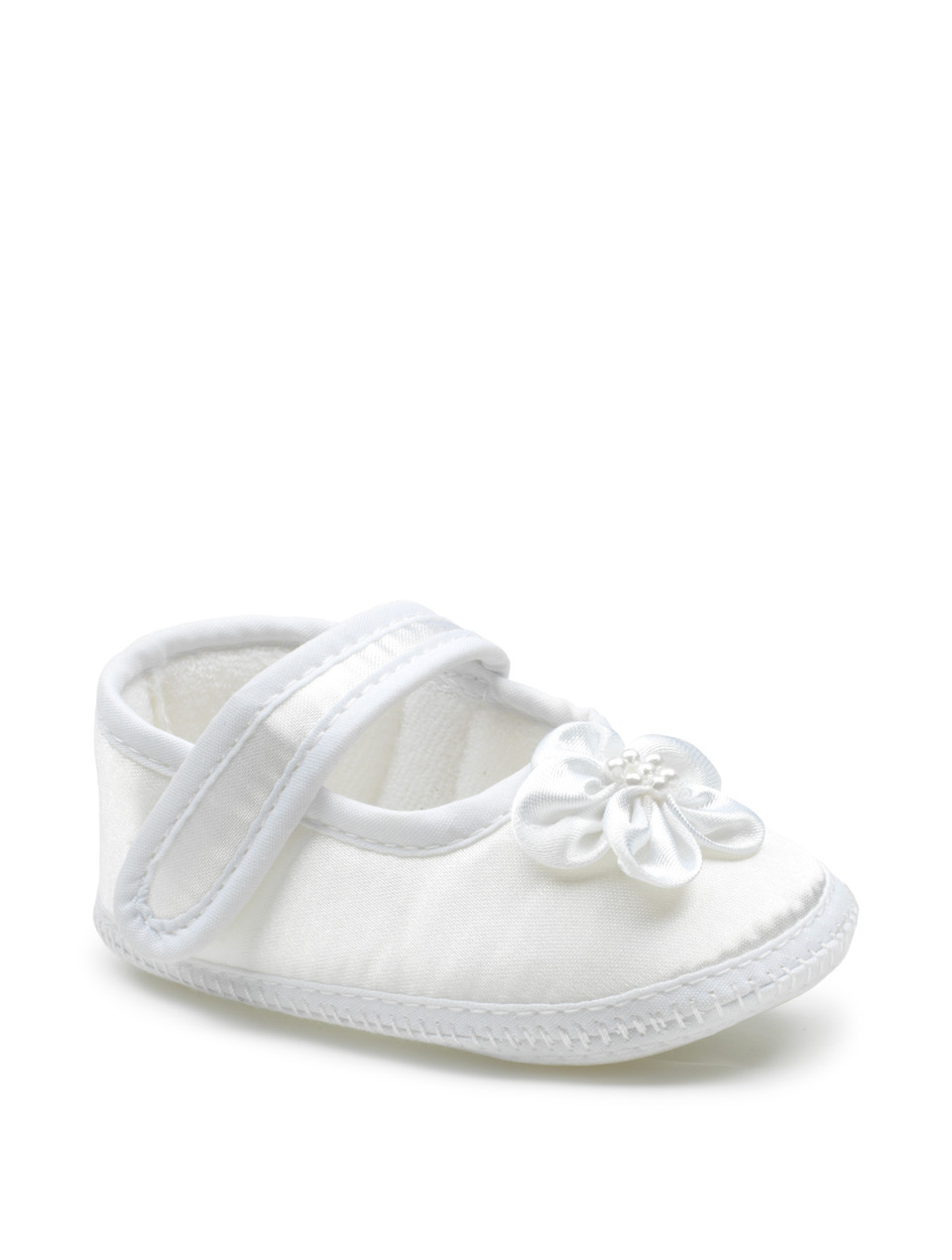 White Christening girls shoes made on Italy