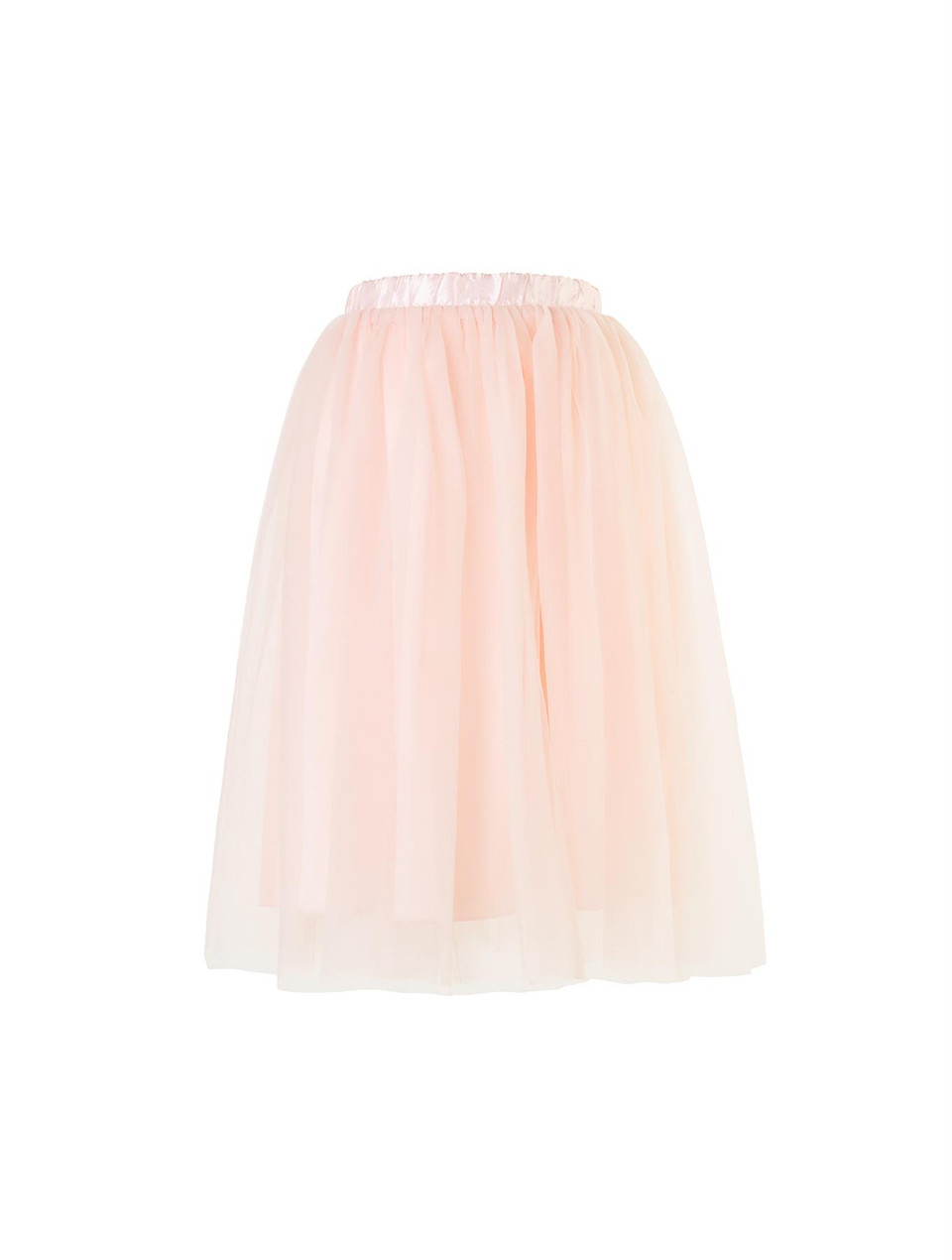 BABY PINK FLOWY MIDI SKIRT
