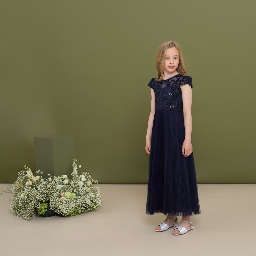 Girls navy formal dress