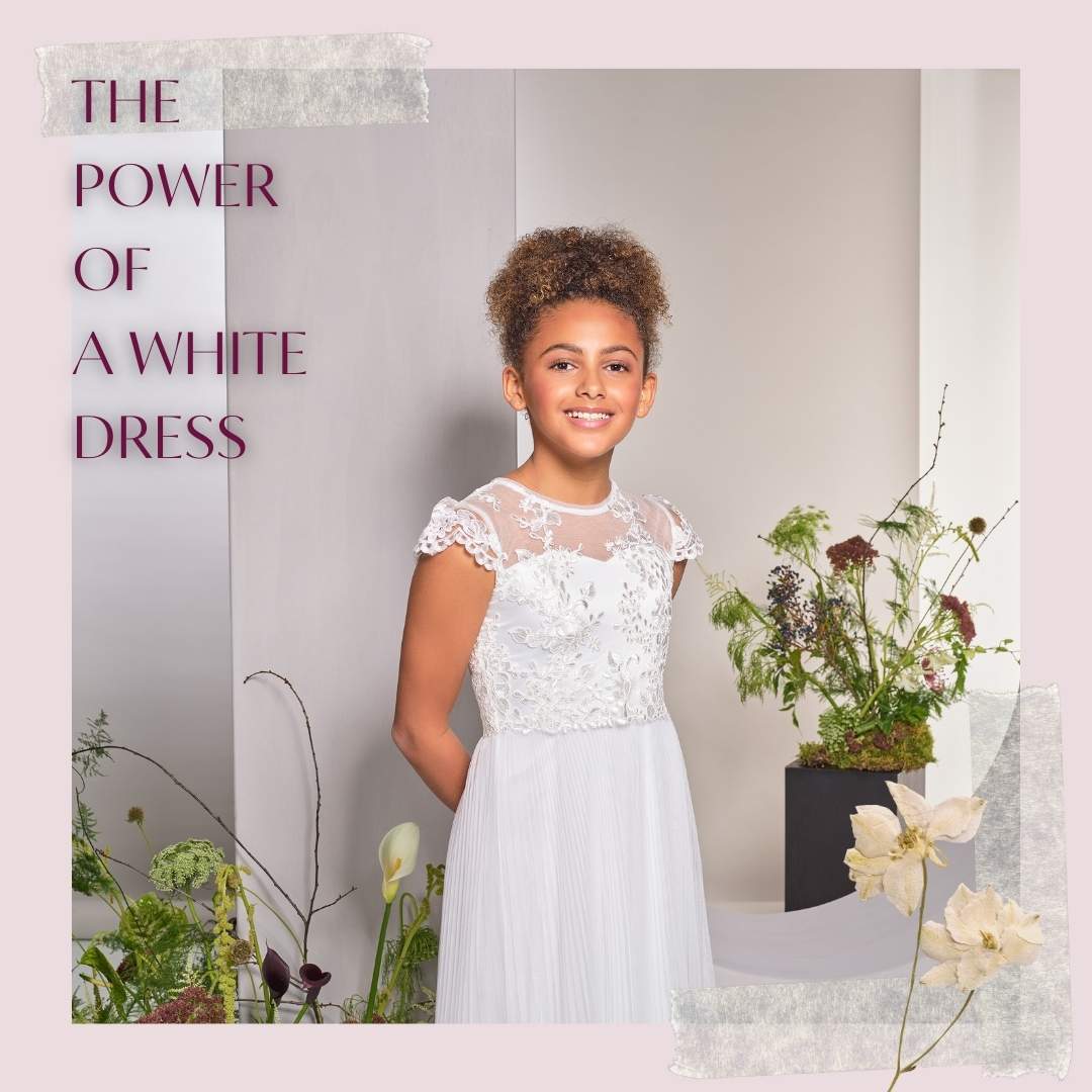 Girls White Midi Dress