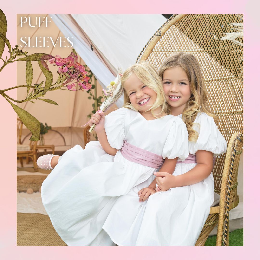 Girls Puff Sleeve Dress