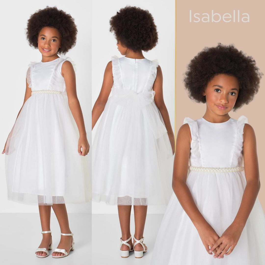 Girls ivory communion dress