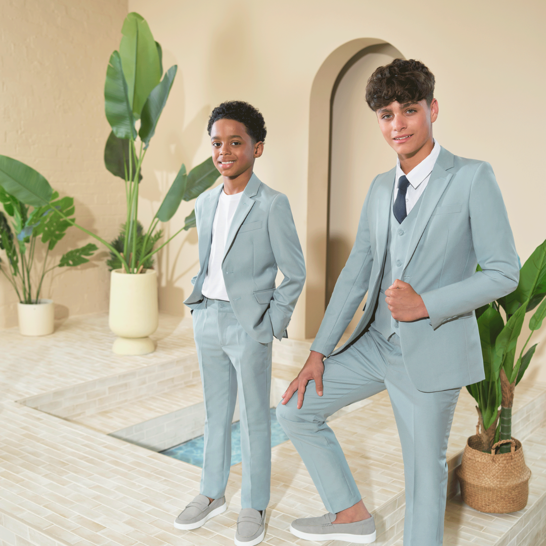 Boys steel blue suit