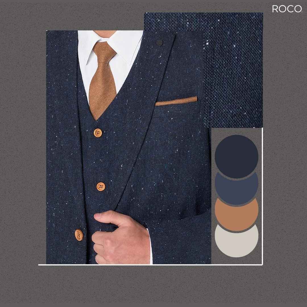 Tweed Navy prom suit