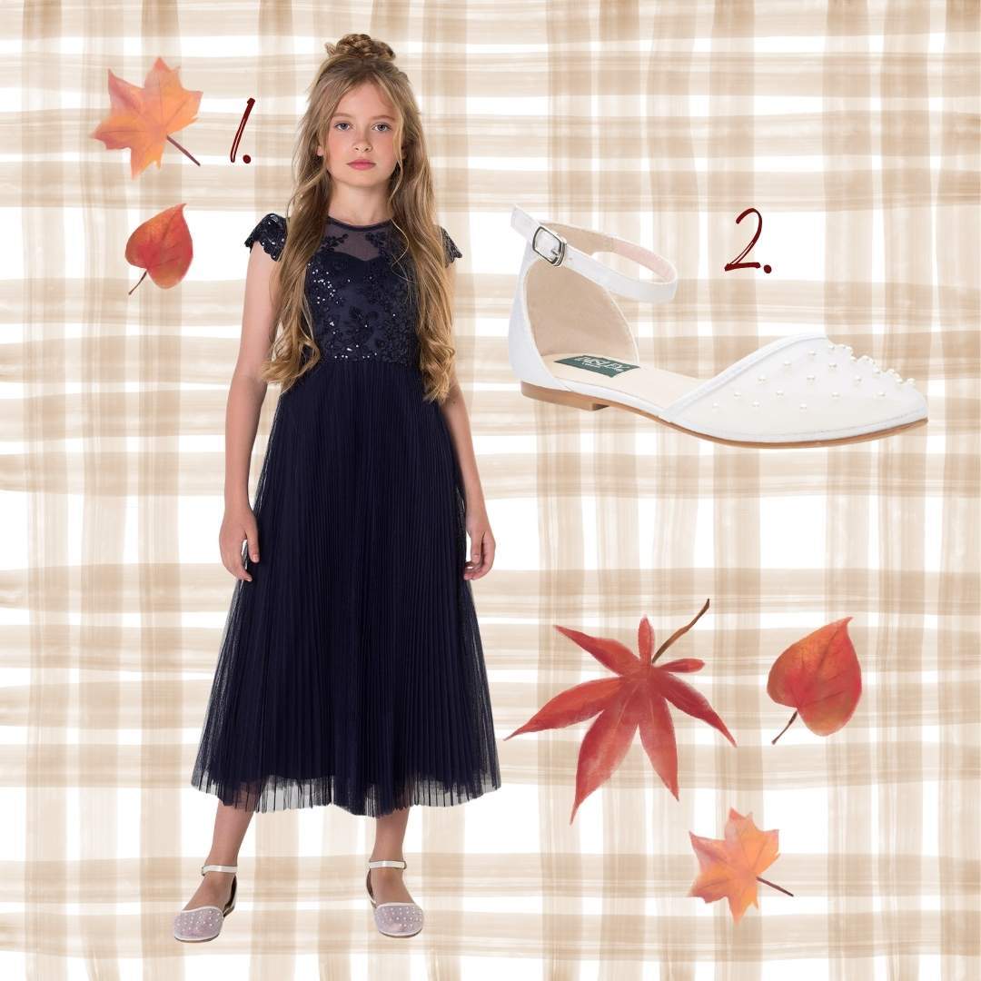 Navy girls thanksgiving dress