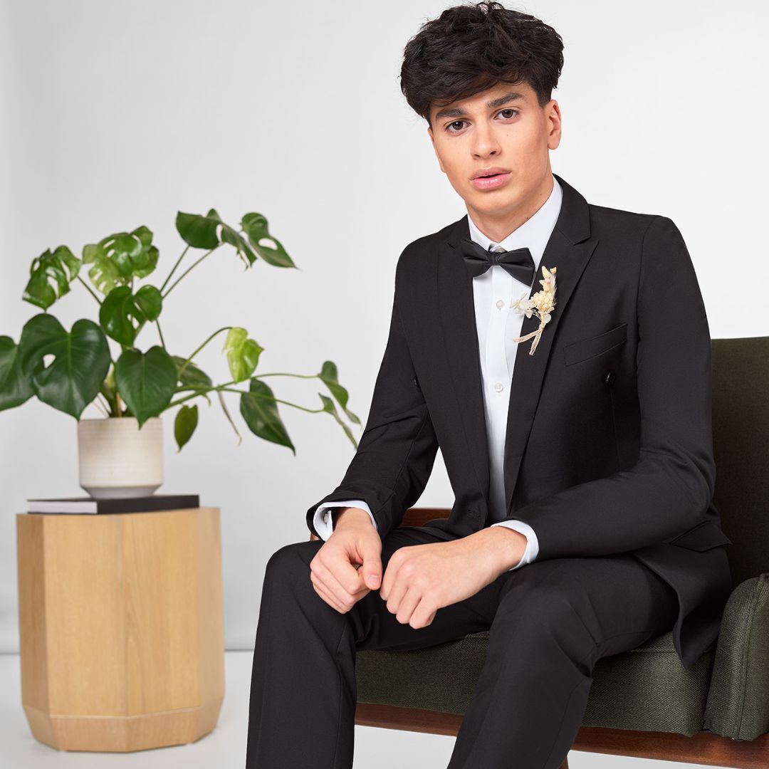 Black Prom 2025 Double Breasted Tuxedo